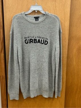Preowned Vintage Marithé + François Girbaud Men’s Knit Sweater-Grey/Black Medium